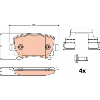 Brzdová destička Sada brzdových destiček, kotoučová brzda TRW GDB2083