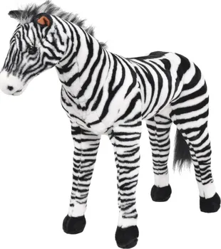 Plyšová hračka vidaXL Stojící zebra 66 cm černobílá