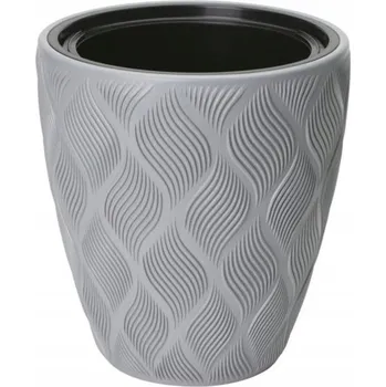 Květináč FLOW s vkladem ŠEDÁ 40 x 42 cm