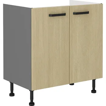 Kuchyňská skříňka Spodní skříňka na nožičkách pod dřez 80 ZL 2F BB SCANDI jedle/antracit