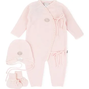 Kojenecká souprava Merino set pro miminka "Babypink" Lillelam VELIKOST: 68/6 měsíců
