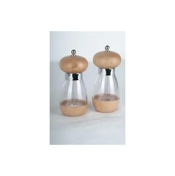 Mlýnek na koření 2 mlýnky na sůl a pepř Gerti Gundel 05 dřevo světlé - akryl 15cm