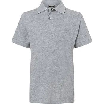 Chlapecké tričko James&Nicholson Dětská polokošile JN070K Grey Heather L (134/140)