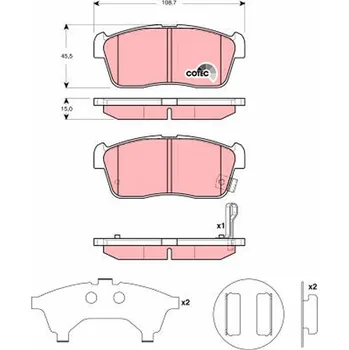 Brzdová destička Sada brzdových destiček, kotoučová brzda TRW GDB3276