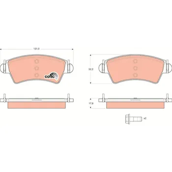 Brzdová destička Sada brzdových destiček, kotoučová brzda TRW GDB1501