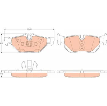 Brzdová destička Sada brzdových destiček, kotoučová brzda TRW GDB2050