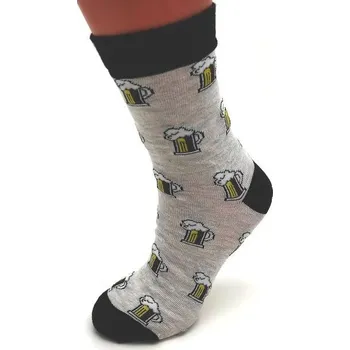 Dámské ponožky Veselé ponožky sv.šedé - černé - vel. 39 - 46 vel. 43 - 46