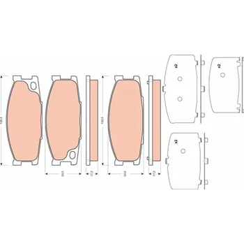 Brzdová destička Sada brzdových destiček, kotoučová brzda TRW GDB3423