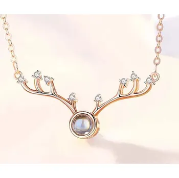 Souprava šperků Medvídárek Náhrdelník kovový růžově zlatý - jelen