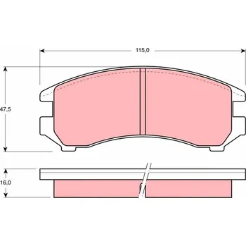 Brzdová destička Sada brzdových destiček, kotoučová brzda TRW GDB731