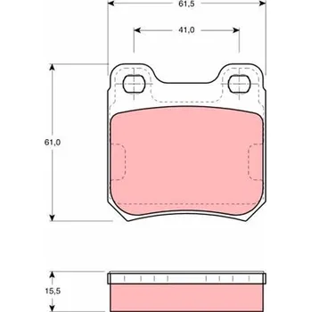 Brzdová destička Sada brzdových destiček, kotoučová brzda TRW GDB914
