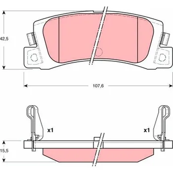 Brzdová destička Sada brzdových destiček, kotoučová brzda TRW GDB3329