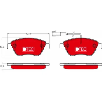 Brzdová destička Sada brzdových destiček, kotoučová brzda TRW GDB1654DTE