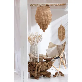 Zahradní stůl Přírodní coffee stůl z teakového dřeva a skleněnou deskou na kmeni Raoul teak - Ø100*45cm