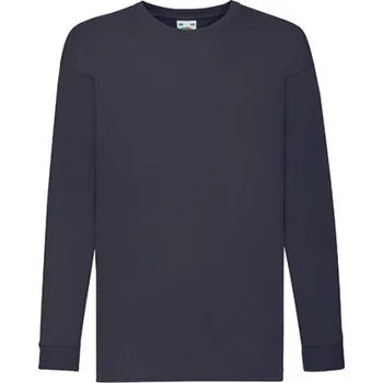 Dívčí tričko Fruit of the Loom Dětské triko s dlouhým rukávem 61-007-0 Deep Navy 116