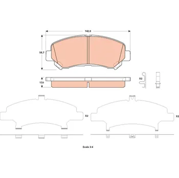 Brzdová destička Sada brzdových destiček, kotoučová brzda TRW GDB3521