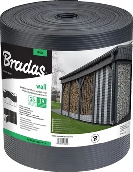 zahradní zástěna Bradas Solid ochranný pás na plot tmavě šedý 1200 g/m2 19 cm x 26 m
