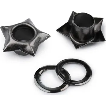 Průchodky s podložkou vnitřní Ø5 mm / vnější Ø12,7 mm hvězda, barva 2 nikl černý