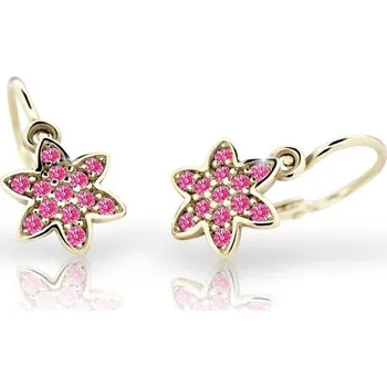 Šperk Cutie Kids Jewellery c2206-10-30-x-1 Zlaté dětské náušnice na brizuru Cutie kytičky C2206 Tcf Red – zlatý šperk ryzosti 585/1000 v Dárkovém balení s Certifikátem GBEYC-00779