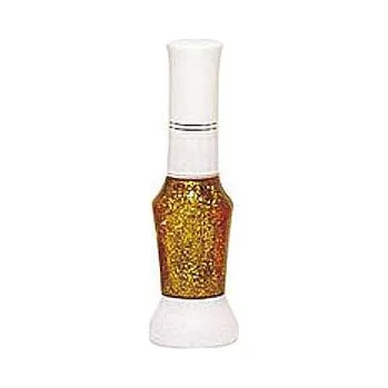 Přípravek na nehty NehtyShop 2v1 zdobící lak na nehty, zlaté třpytky