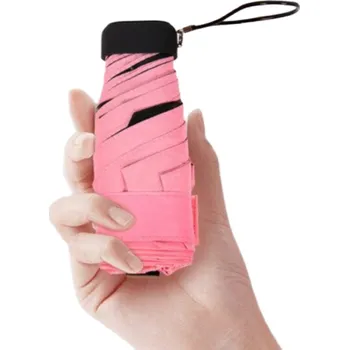 Deštník Skládací mini deštník D8515 Růžový 16cm