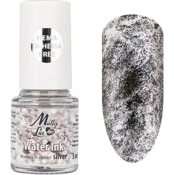 Molly lac Akvarelová barva na zdobení Silver 5 ml