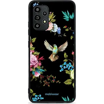 Pouzdro na mobilní telefon Lesklý kryt Mobiwear Glossy - Samsung Galaxy A32 4G - G041G - Ptáček a květy (Prémiové lesklé pouzdro, obal, kryt Mobiwear Glossy na mobil Samsung Galaxy A32 4G - G041G - Ptáček a květy, materiál Plast + TPU silikon - krytí po všech stranách, neošoupateln