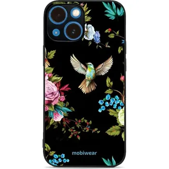 Lesklý kryt Mobiwear Glossy - Apple iPhone 13 mini - G041G - Ptáček a květy (Prémiové lesklé pouzdro, obal, kryt Mobiwear Glossy na mobil Apple iPhone 13 mini - G041G - Ptáček a květy, materiál Plast + TPU silikon - krytí po všech stranách, neošoupatelný)