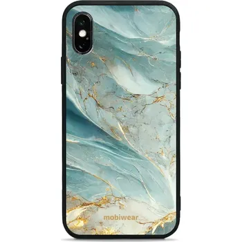 Pouzdro na mobilní telefon Lesklý kryt Mobiwear Glossy - Apple iPhone XS - G022G Zelenkavý a zlatavý mramor (Prémiové lesklé pouzdro, obal, kryt Mobiwear Glossy na mobil Apple iPhone XS - G022G Zelenkavý a zlatavý mramor, materiál Plast + TPU silikon - krytí po všech stranách,)