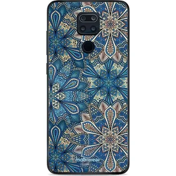 Lesklý kryt Mobiwear Glossy - Xiaomi Redmi Note 9 - G038G - Modré mandala květy (Prémiové lesklé pouzdro, obal, kryt Mobiwear Glossy na mobil Xiaomi Redmi Note 9 - G038G - Modré mandala květy, materiál Plast + TPU silikon - krytí po všech stranách,)