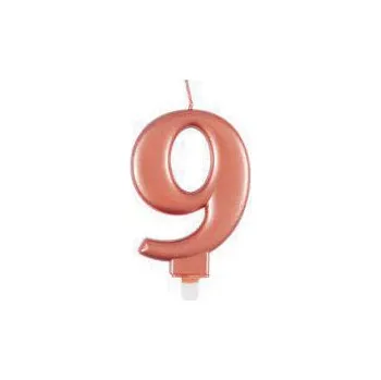 Dortová svíčka UNIQUE Svíčka dortová rosegold metalická 9