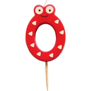 Dortová svíčka Svíčka narozeninová číslice 0 s očima 6 cm