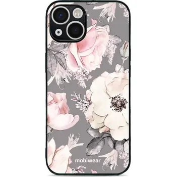 Lesklý kryt Mobiwear Glossy - Apple iPhone 13 - G034G - Květy na šedém pozadí (Prémiové lesklé pouzdro, obal, kryt Mobiwear Glossy na mobil Apple iPhone 13 - G034G - Květy na šedém pozadí, materiál Plast + TPU silikon - krytí po všech stranách,)