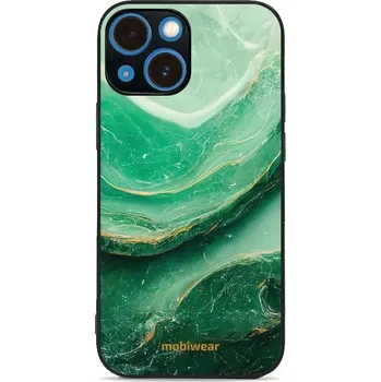Pouzdro na mobilní telefon Lesklý kryt Mobiwear Glossy - Apple iPhone 13 mini - G023G - Zelený mramor (Prémiové lesklé pouzdro, obal, kryt Mobiwear Glossy na mobil Apple iPhone 13 mini - G023G - Zelený mramor, materiál Plast + TPU silikon - krytí po všech stranách, neošoupatelný)
