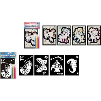 kreativní sada SMT Creatoys Popcornový obrázek s fixy mini 9,5x16cm mix druhů v sáčku