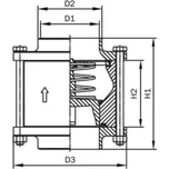 Ventil zpětný mezipřírubový - svár/svár - 1.4301: DN 40