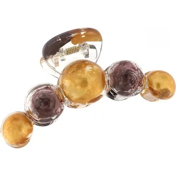 Spona do vlasů - skřipec s kuličkami 3610-27, hnědé barvy 8000826-7