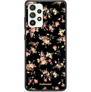 Pouzdro na mobilní telefon Lesklý kryt Mobiwear Glossy - Samsung Galaxy A52S 5G - G039G - Květy na černé (Prémiové lesklé pouzdro, obal, kryt Mobiwear Glossy na mobil Samsung Galaxy A52S 5G - G039G - Květy na černé, materiál Plast + TPU silikon - krytí po všech stranách,)