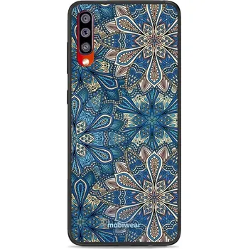 Pouzdro na mobilní telefon Lesklý kryt Mobiwear Glossy - Samsung Galaxy A70 - G038G - Modré mandala květy (Prémiové lesklé pouzdro, obal, kryt Mobiwear Glossy na mobil Samsung Galaxy A70 - G038G - Modré mandala květy, materiál Plast + TPU silikon - krytí po všech stranách,)