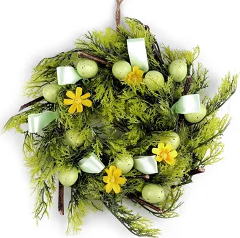 Věnec Stoklasa Velikonoční věnec s vajíčky zelený/světle zelený 30 cm