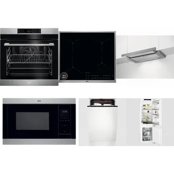 Set domácích spotřebičů AEG BPK742380M + AEG Mastery SenseBoil IAE64413XB + AEG DPE5660M + AEG Mastery MSB2547D-M + AEG Mastery MaxiFlex FSE73507P + AEG Mastery FlexiShelf SCE818D3LC