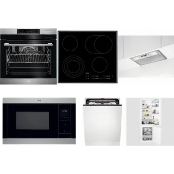 Set domácích spotřebičů AEG BSK792380M + AEG Mastery DirectTouch HK654070FB + AEG DGB3523S + AEG Mastery MSB2547D-M + AEG FSE74707P + AEG Mastery NoFrost SCB618F6TS