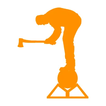 Samolepící dekorace SAMOLEPKA Dřevorubec 004 levá sekera (06 - oranžová) NA AUTO, NÁLEPKA, FÓLIE, POLEP, TUNING, VLASTNÍ TEXT, TISK, AUTOSAMOLEPKY.cz, POLEPY, OBRÁZEK, LOGO, SAMOLEPKY