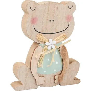 Anděl Přerov Žabka dřevěná 9,5 x 12 cm na postavení