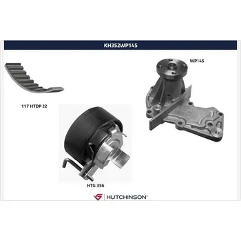 Rozvod motoru Vodni pumpa + sada ozubeneho remene, , 1780142, HUTCHINSON, KH 352WP145