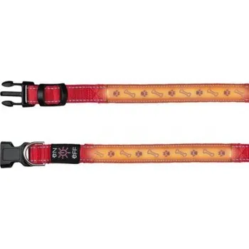 Obojek pro psa Trixie Svítící obojek USB, červený 30-40 cm- doprodej