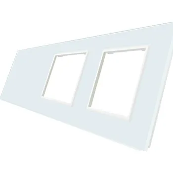vypínač WELAIK trojnásobný skleněný panel 0+zás+zás - bílý