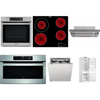 Set domácích spotřebičů WHIRLPOOL AKZ9 9480 IX + WHIRLPOOL AKT 8130/NE + WHIRLPOOL AKR 5390/1 IX + WHIRLPOOL ABSOLUTE AMW 730 IX + WHIRLPOOL WIO 3O540 PELG + WHIRLPOOL WHC18 T311