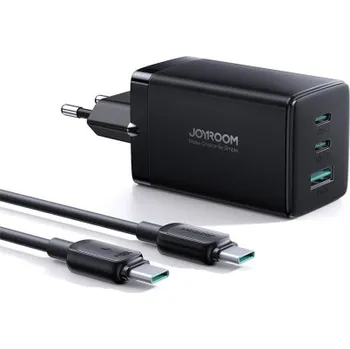 JOYROOM | Joyroom TCG01 GaN síťová nabíječka USB / 2x USB 65W + kabel USB-C, černá (TCG01)