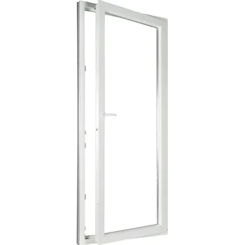 Vchodové dveře ALUPLAST Plastové jednokřídlové balkonové dveře bílé 90x200 Pravé Zasklení: Dvojsklo Ug= 1,1